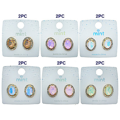 JAE49375PIN - Pastel Crystal Post Earring