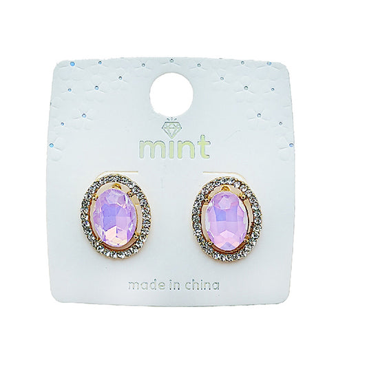 JAE49375PIN - Pastel Crystal Post Earring