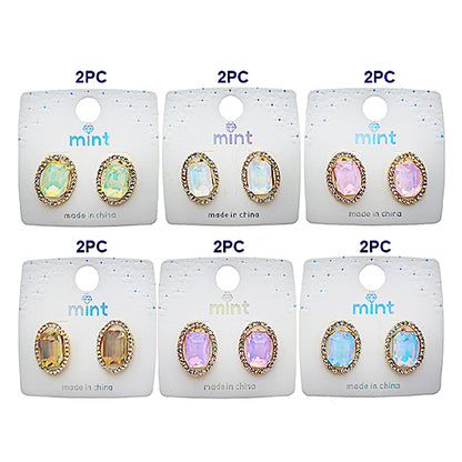JAE49376PIN - Pastel Crystal Post Earring