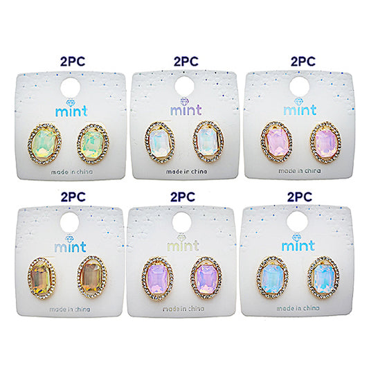 JAE49376PIN - Pastel Crystal Post Earring