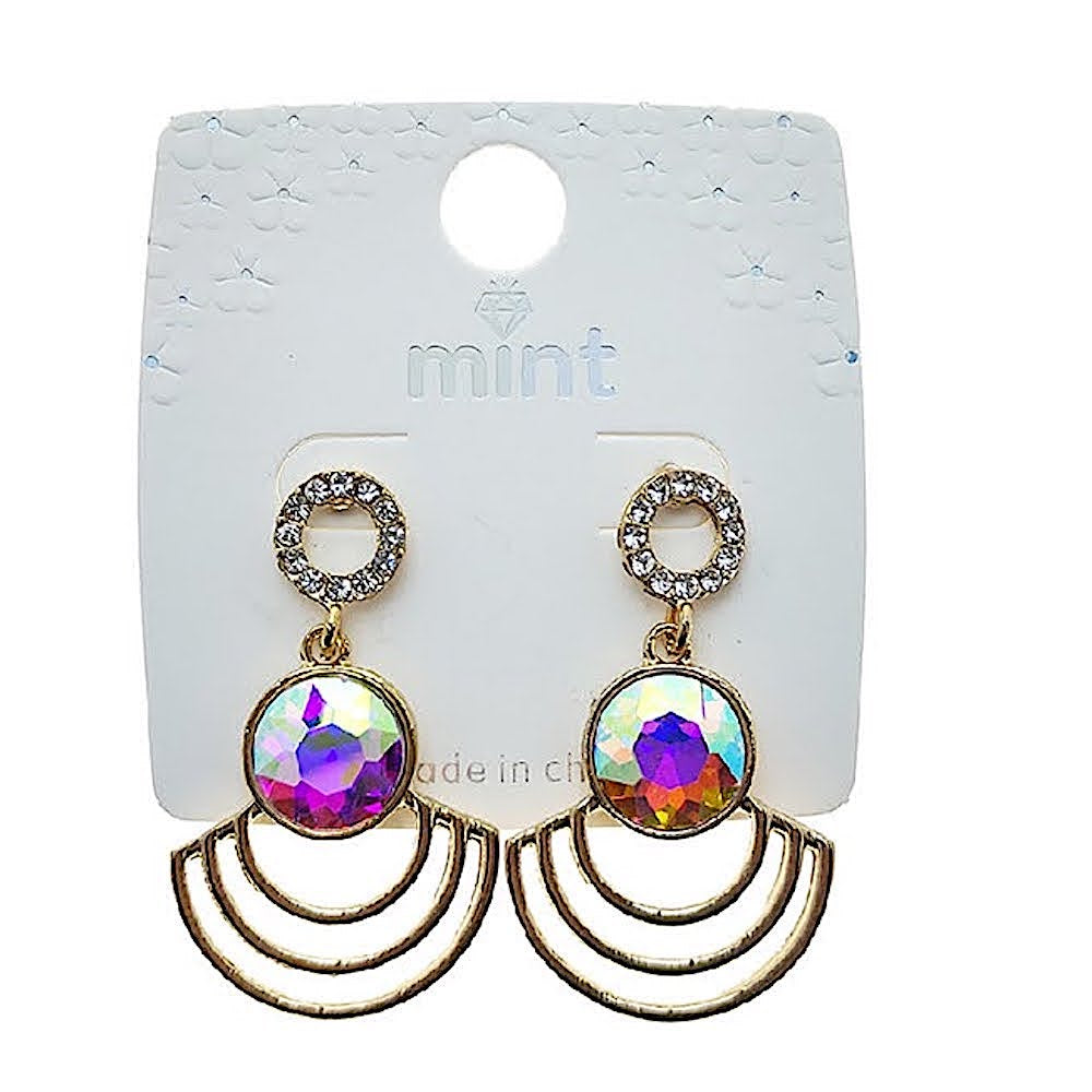 Geometric Crystal Statement Earring