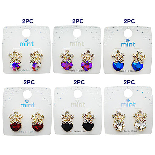 JAE49385 - Flower Crystal Post Earring