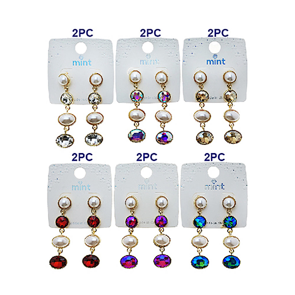 Pearl Crystal Drop Earring