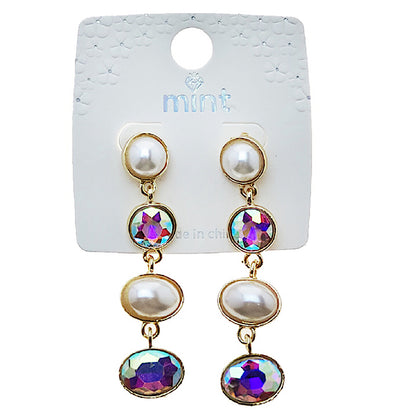 Pearl Crystal Drop Earring