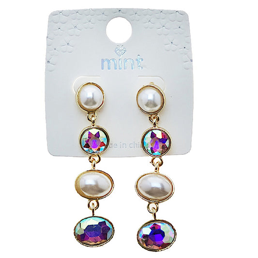 Pearl Crystal Drop Earring