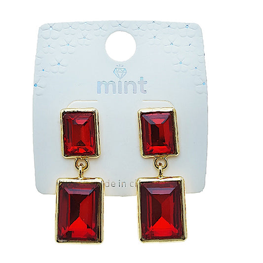 Rectangle Crystal Drop Earring