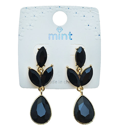 Black Teardrop Earring