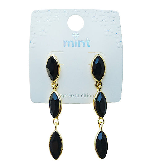 Black Marquise Drop Earring