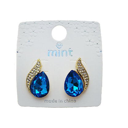 Crystal Teardrop Post Earring