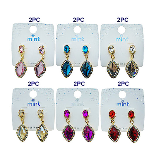 Crystal Rhombus Drop Earring