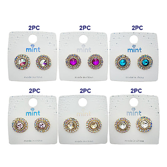 JAE49422 - Crystal Halo Post Earring
