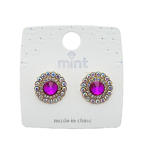 JAE49422 - Crystal Halo Post Earring