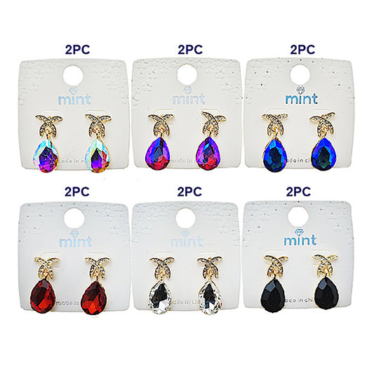 Teardrop Crystal X Earring