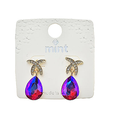 Teardrop Crystal X Earring