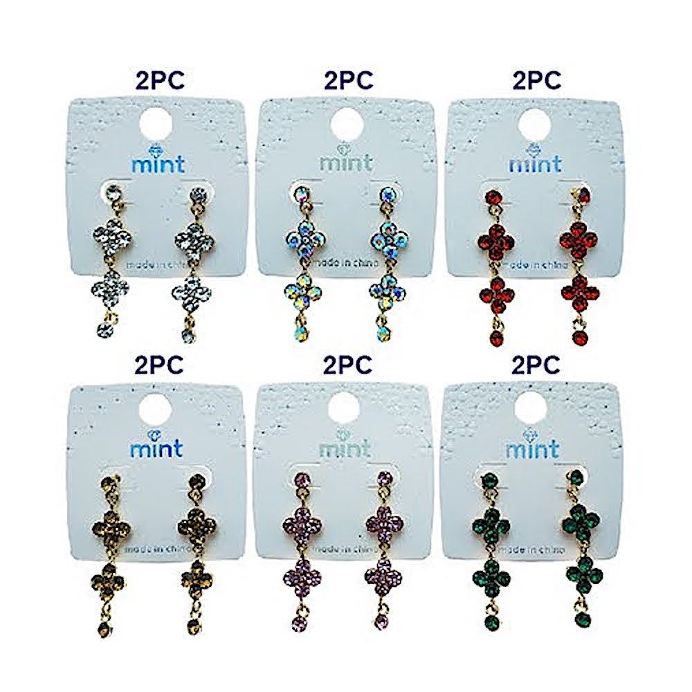 Rhinestone Cluster Drop Earring