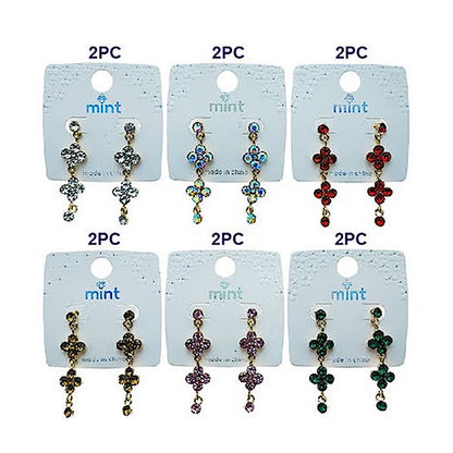 Rhinestone Cluster Drop Earring