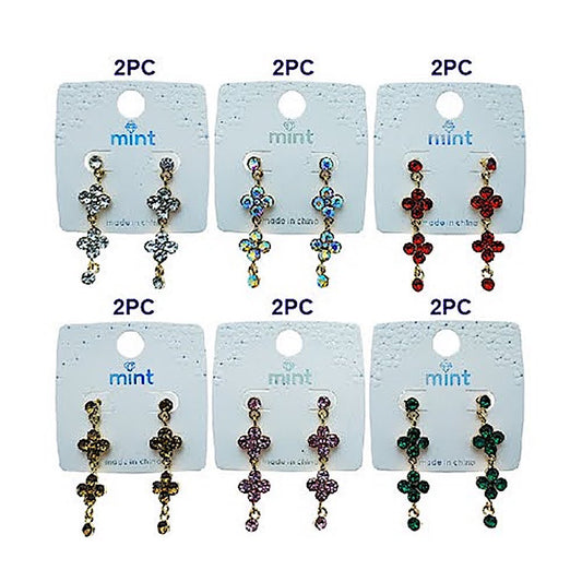 Rhinestone Cluster Drop Earring