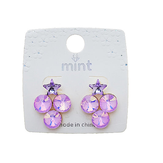 Pastel Crystal Cluster Star Post Earring