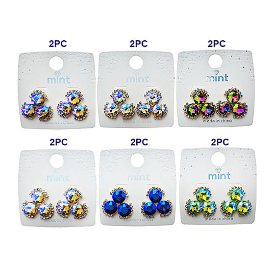 Crystal Cluster Post Earring