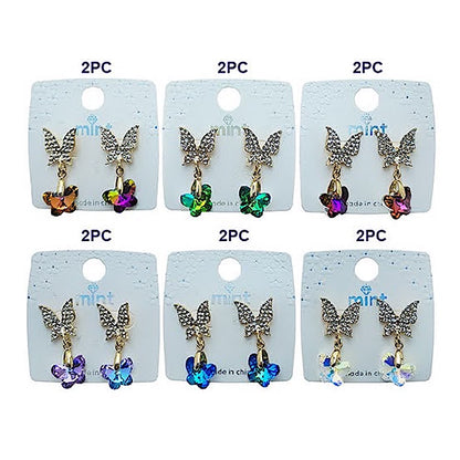 Rhinestone Butterfly Crystal Droplet Earring