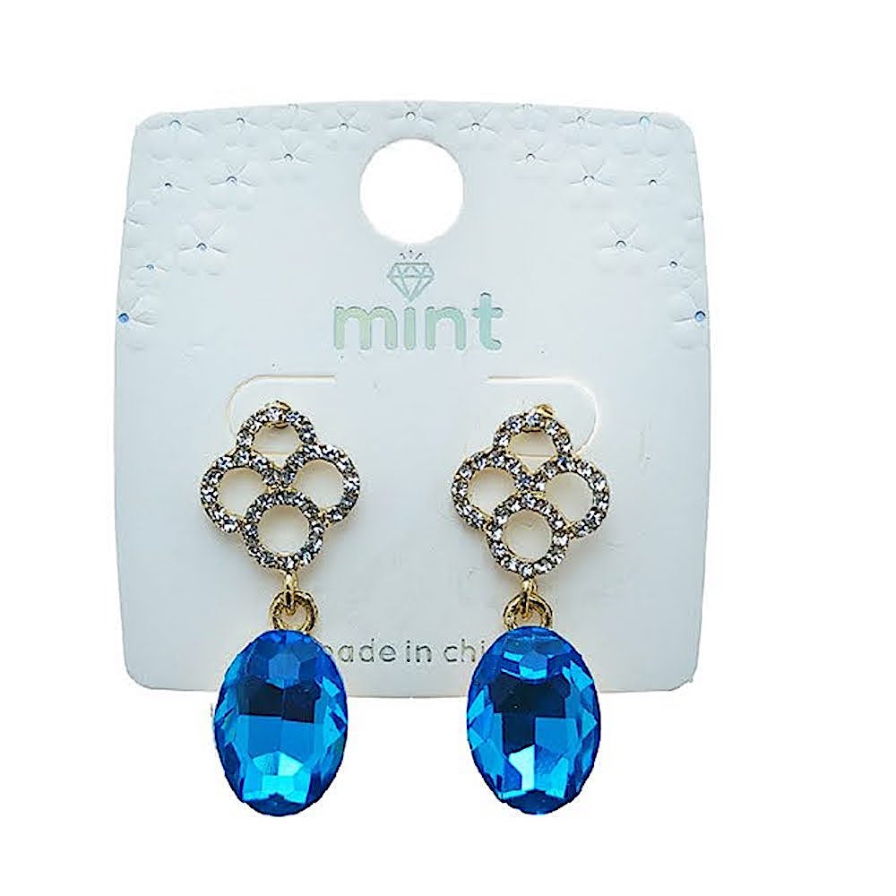 Rhinestone Clover Crystal Earring