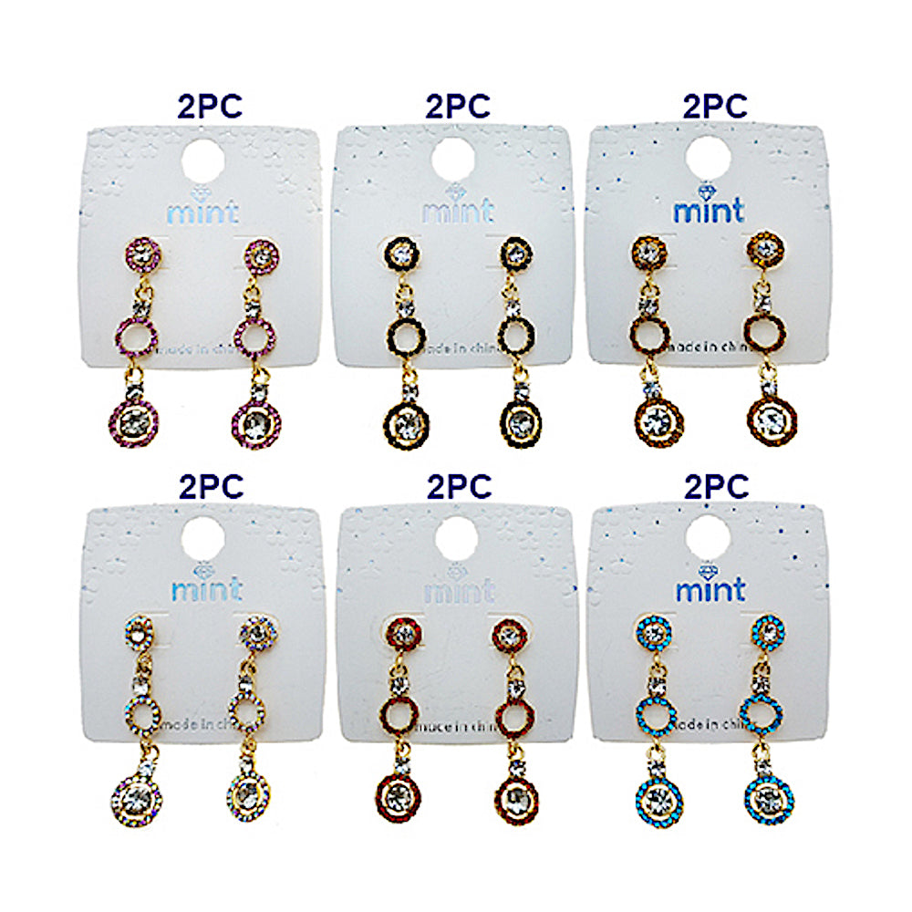 Rhinestone Circle Drop Earring