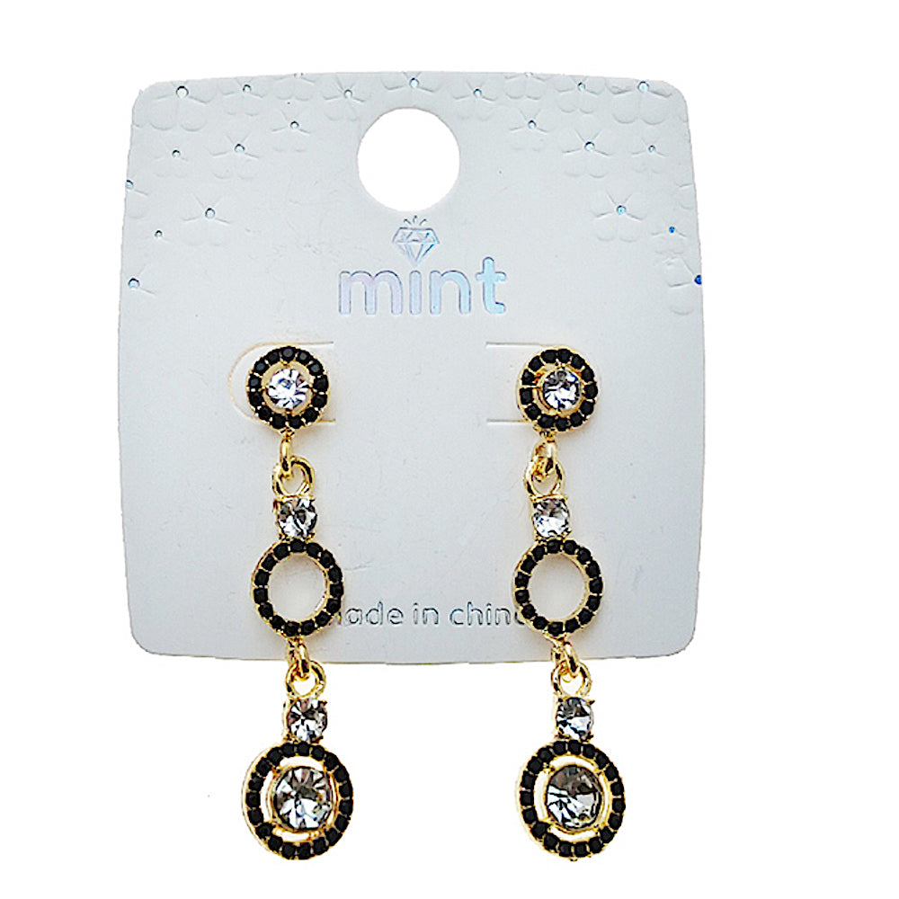 Rhinestone Circle Drop Earring