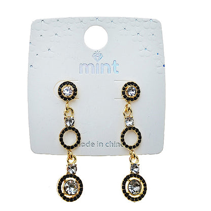 Rhinestone Circle Drop Earring