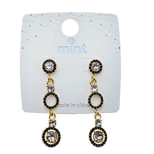 Rhinestone Circle Drop Earring