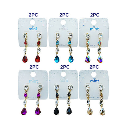 Two Tone Crystal Drop Earring