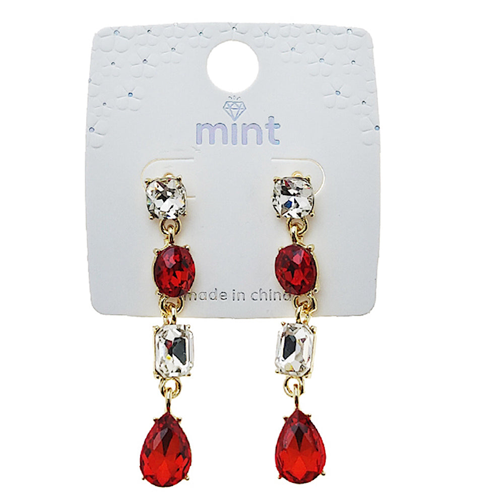 Two Tone Crystal Drop Earring