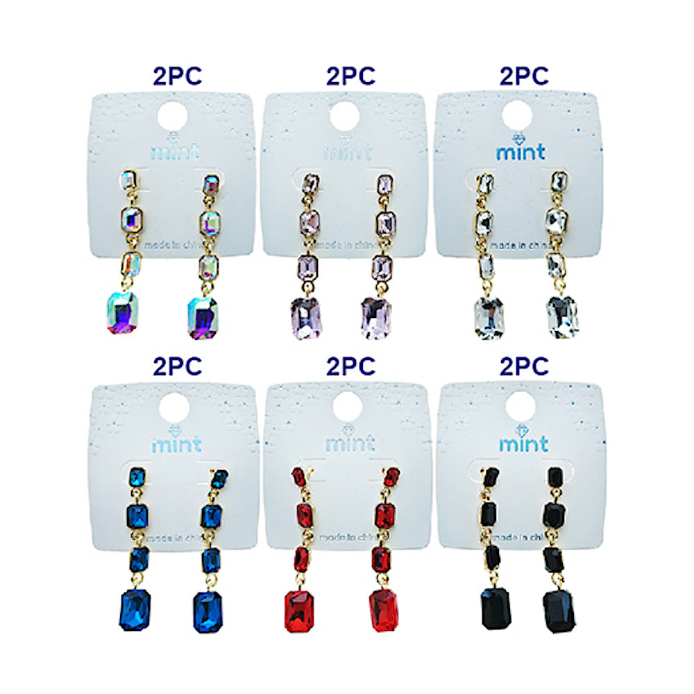 Rectangle Crystal Drop Earring