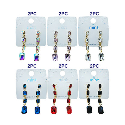 Rectangle Crystal Drop Earring