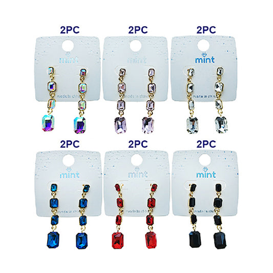 JAE49616 - Rectangle Crystal Drop Earring