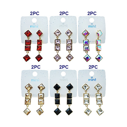 Square Crystal Drop Earring