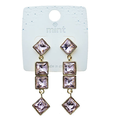 Square Crystal Drop Earring