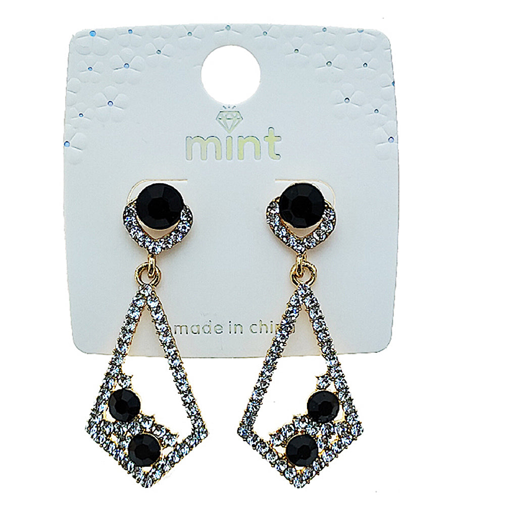 Rhinestone Cluster Rhombus Earring