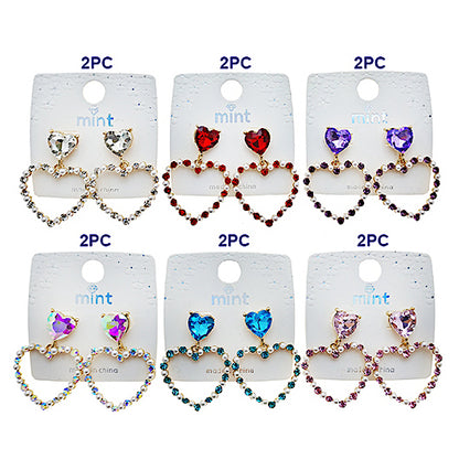 Crystal Pearl Heart Earring