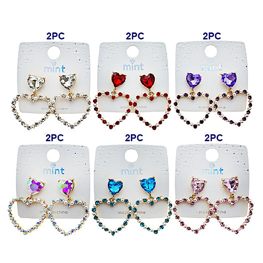 JAE49625 - Crystal Pearl Heart Earring