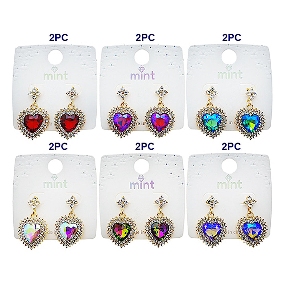 Crystal Heart Halo Earring