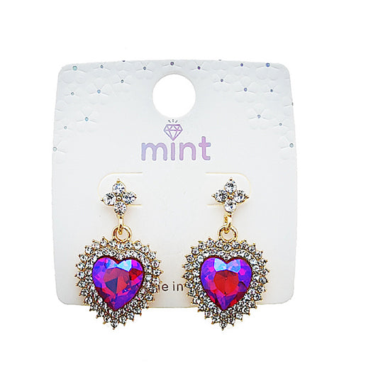 Crystal Heart Halo Earring