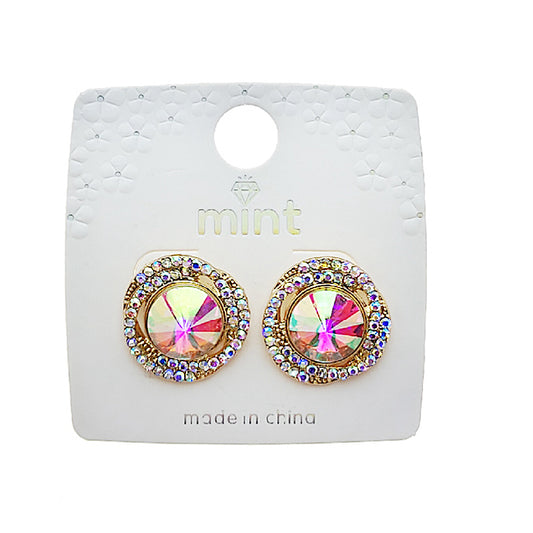 JAE49627 - Crystal Halo Post Earring
