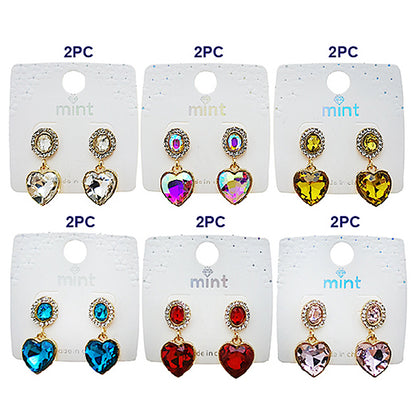 Crystal Heart Droplet Earring