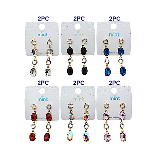 Crystal & Rhinestone Drop Earring