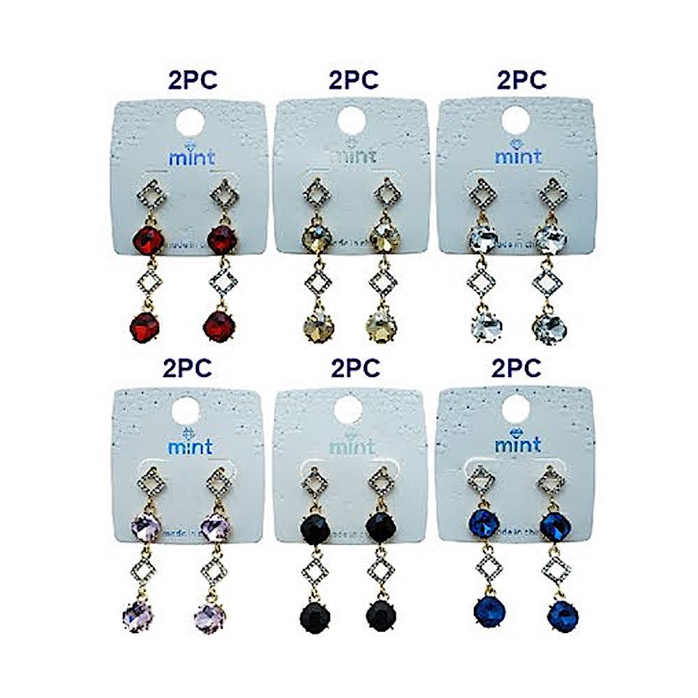 Crystal & Rhinestone Drop Earring