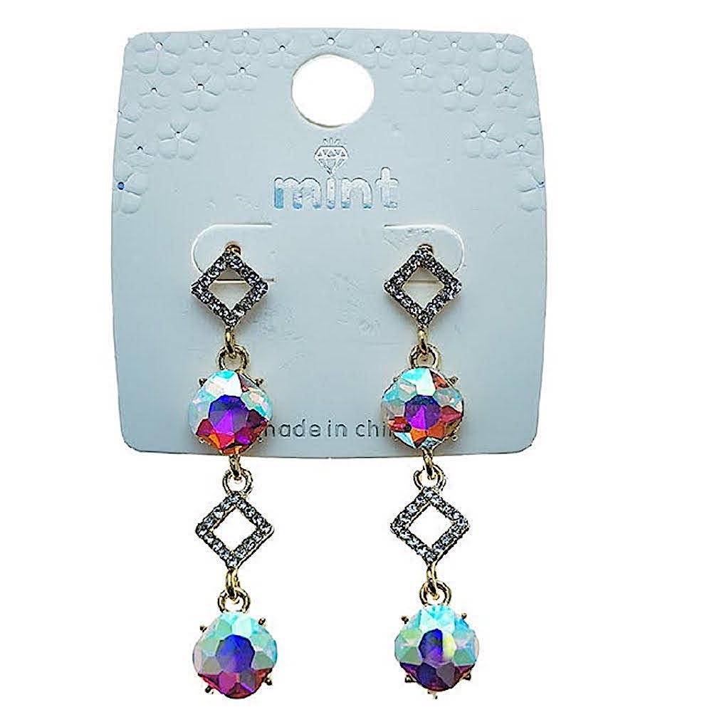 Crystal & Rhinestone Drop Earring