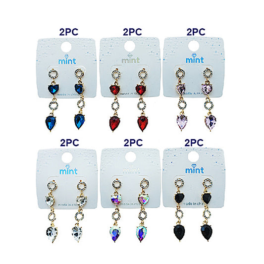 Teardrop Crystal & Rhinestone Drop Earring