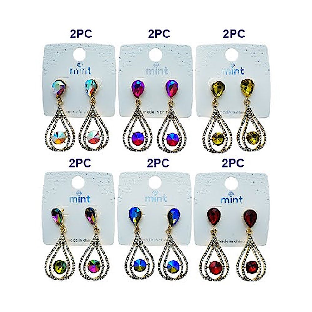 Vintage Crystal Rhinestone Drop Earring