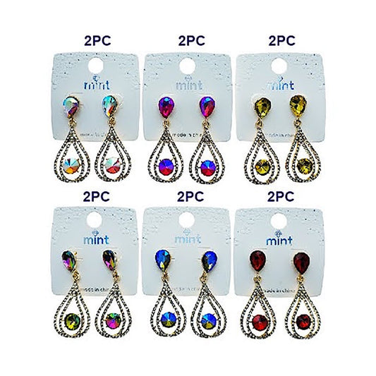 Vintage Crystal Rhinestone Drop Earring