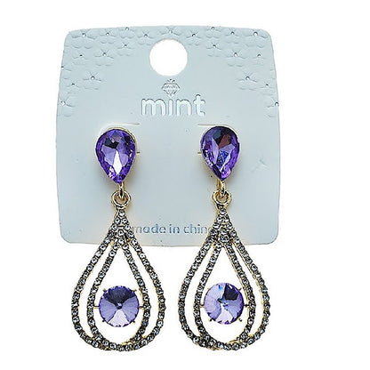 Vintage Crystal Rhinestone Drop Earring